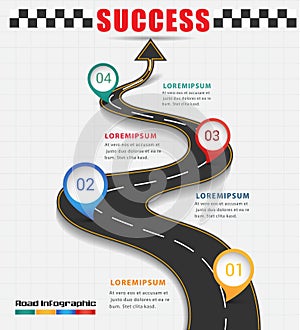 Arrow road navigate to success concept.