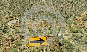 Arrow road sign in the american west