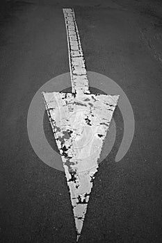 Arrow on road