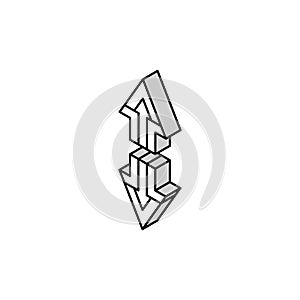 arrow scroll isometric icon vector illustration
