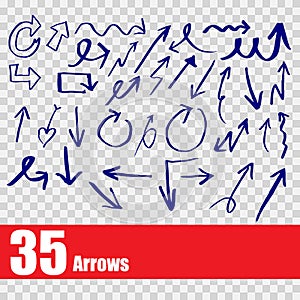 arrow set collection of black direction pencil sketch symbols, illustration graphic design