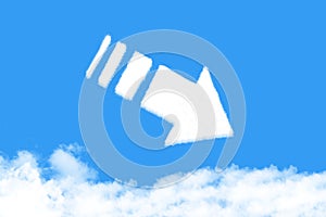 Arrow shaped cloud
