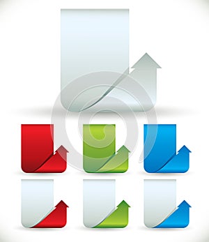 Arrow shaped vertical banners.