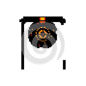 arrow shooting target game pixel art vector illustration