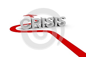 The arrow shows how to beat the crisis