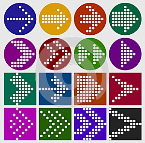 Arrow sign dots icon set