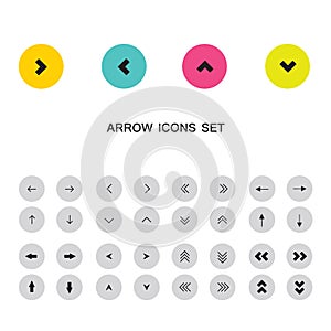 Arrow sign icon buttons set
