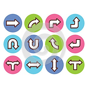 Arrow sign icon set