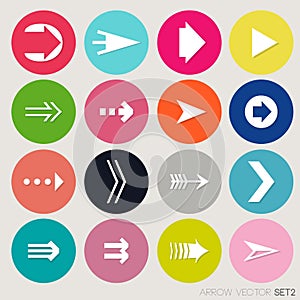 Arrow sign icon set.