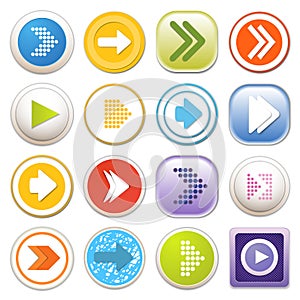 Arrow sign icon set.