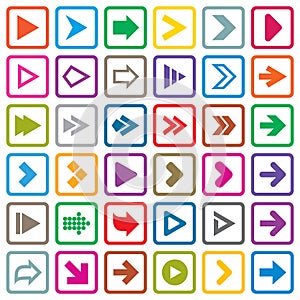Arrow sign icon set. Internet buttons on white
