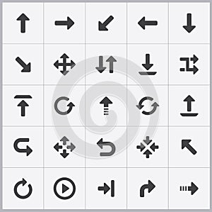Arrow sign icon set. Simple shape internet button. Vector design