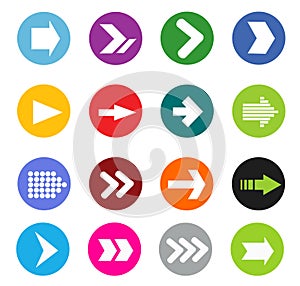 Flecha conjunto compuesto por iconos 