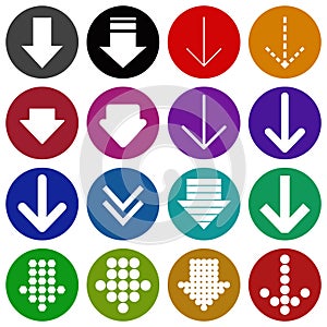 Arrow sign icon set- vector illustration