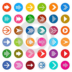 Arrow sign icon set.