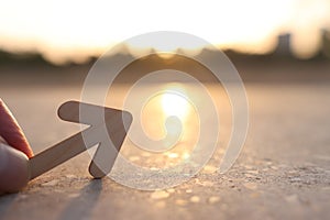 Arrow sign pointing ahead. Concept of challenge and looking forward