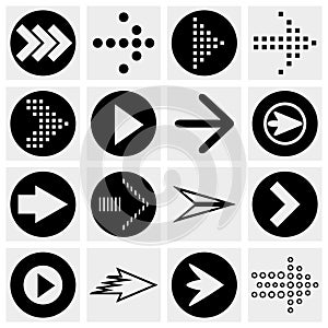 Arrow sign vector icon set. Simple circle shape in