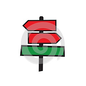 arrow signpost logo vector design symbol of road signs direction ways icon