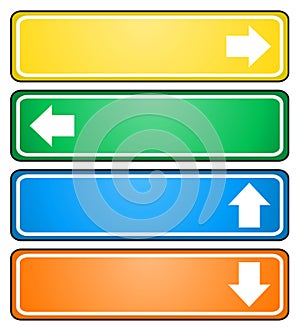 Arrow signs pointing to different directions photo