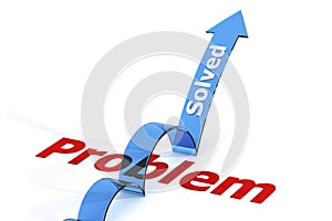 Arrow with solved word jump over problem word