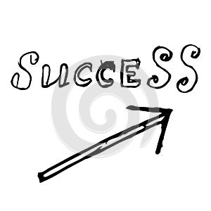 Arrow success up hand drawn