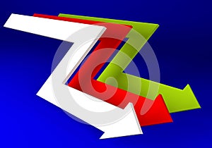 Arrow symbol financial on a background, 3d illustration