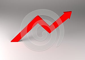 Arrow symbol financial on a background, 3d illustration