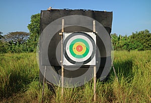 arrow target for archery practice in field photo