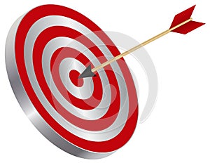 Arrow on Target Bullseye Illustration