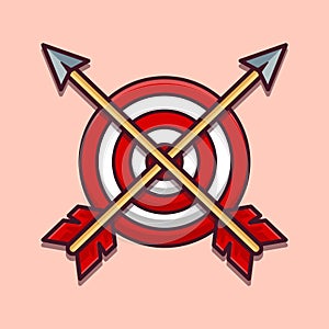 arrow target cartoon vector illustration.