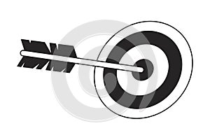 Arrow target flat monochrome isolated vector object