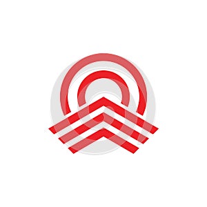 Arrow target geometric line logo vector