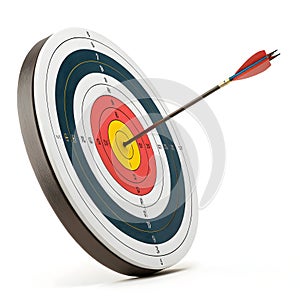 Arrow target icon 3D render isolated on white background