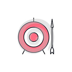 arrow and target icon. Element of web icon with one color for mobile concept and web apps. Thin line arrow and target icon can be