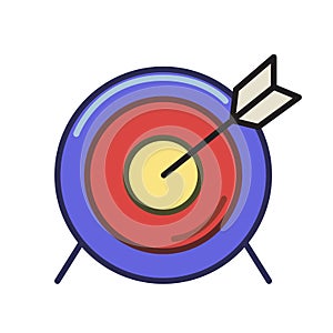 Arrow target icon. Line colored vector illustration. Isolated on white background. photo