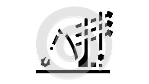 arrow thrower glyph icon animation