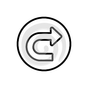 Arrow turn and right icon. Simple line, outline vector elements of pointer icons for ui and ux, website or mobile