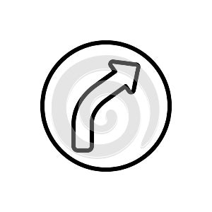 Arrow turn and right icon. Simple line, outline vector elements of pointer icons for ui and ux, website or mobile application