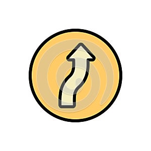 Arrow turn and up icon. Simple color with outline vector elements of pointer icons for ui and ux, website or mobile application