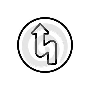 Arrow turn and up icon. Simple line, outline vector elements of pointer icons for ui and ux, website or mobile application