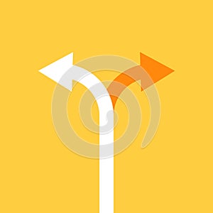 Arrow, two way direction icon vector choice the way concept for your web site design, logo, app, UI.illustration