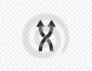 Arrow, two way, direction icon. Vector illustration. Flat design