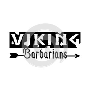 Arrow typography viking emblem