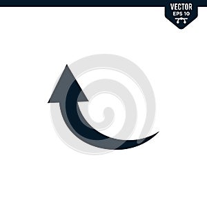 Arrow up direction icon, glyph style
