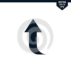 Arrow up direction icon, glyph style