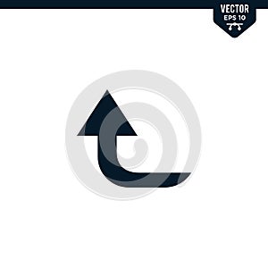Arrow up direction icon, glyph style