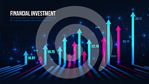 Arrow up graph trending in graphic concept