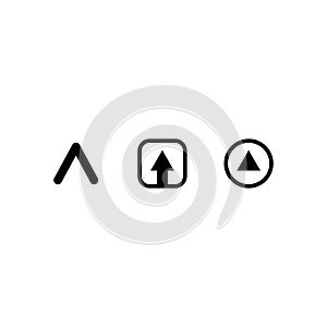 Arrow up icon line upload symbol vector illustration. Swipe up icon.