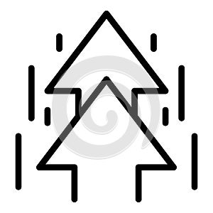 Arrow up icon outline vector. Growth chart