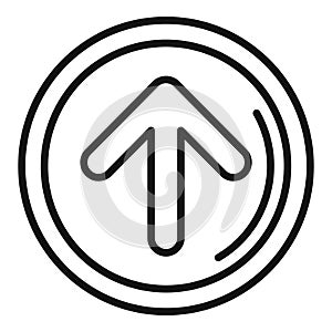 Arrow up icon outline vector. Web interface